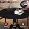 Costway Rustic Dining Table Wooden Dining Table with Round Tabletop & Curved Trestle Legs Natural/Walnut/Black/White/White&Walnut/White&Natural